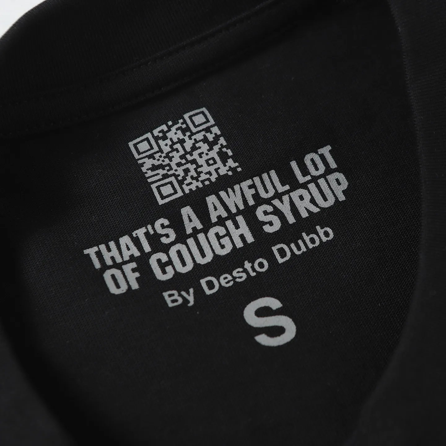 # - -purple I THAT'S A AWFUL LOT OF COUGH SYRUP In Stock Real shot American simple trendy brand loose casual T-shirt Fabric (fabric): 32 counts Weight combed double yarn pure cotton Sizes (size): S-M L X L Color (colour): Black-Green Black-Purple